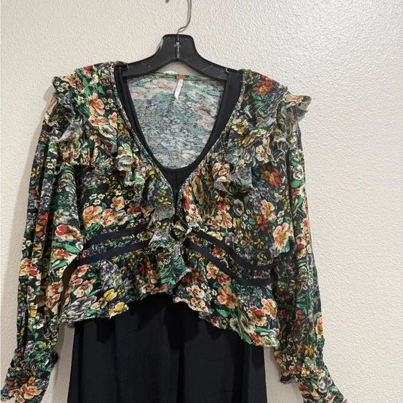 Free People Multicolor Floral Ruffle Blouse - Picture 5 of 6